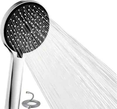 Produktbild von Duschkopf mit Schlauch - Handdusche mit 5 Strahlarten - 1,5 m - Silber