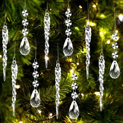 20 Acryl-Schneeflockenperlen Weihnachtsdeko, transparent