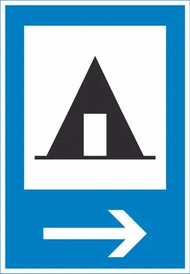 Produktbild von Zeltplatz rechts Schild A1 Rückseite selbstklebend