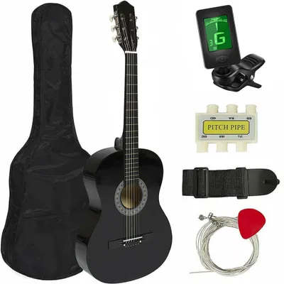 Obrázok produktu pre Akustický gitarový set pre začiatočníkov s ladičkou navyše,  2 farebné prevedenia, čierny