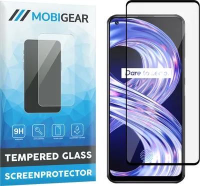 Produktbild von Mobigear Premium  Realme 8 Panzerglas Gehärtetes Glas Displayschutz - Hüllenfreundlich - Schwarz