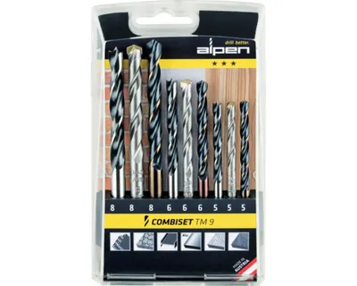 Image de Alpen 0000802102100 TM 9 9-piece Universal drill bit set