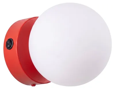 Obrázok produktu pre Nástenné svietidlo YOLI 1 červená s vypínačom 1xG9  8W oceľ/sklo 12x14x12cm Sollux Lighting