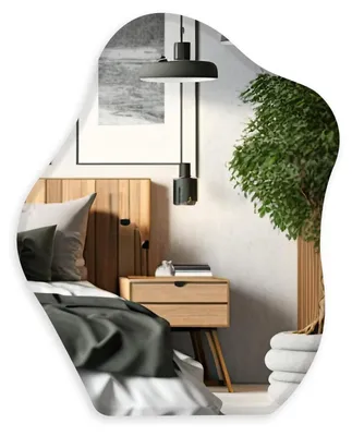Immagine prodotto di Specchio da parete asimmetrico, senza cornice, dimensioni 58x70 cm, con retro in MDF e design irregolare
