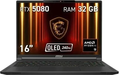 Produktbild von MSI Stealth A16 AI+ A3XWIG-061ES, AMD Ryzen AI 9, 2 GHz, 40,6 cm (16"), 2560 x 1600 Pixel, 32 GB, 1 TB