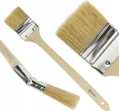 Image de Pinceau coudé pour radiateur avec manche en bois 63 mm Polax