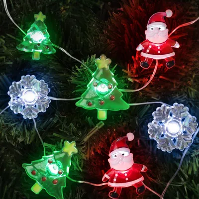 LED-Lichterkette 3 m, 30 LEDs, Schneeflocken, Weihnachtsdeko