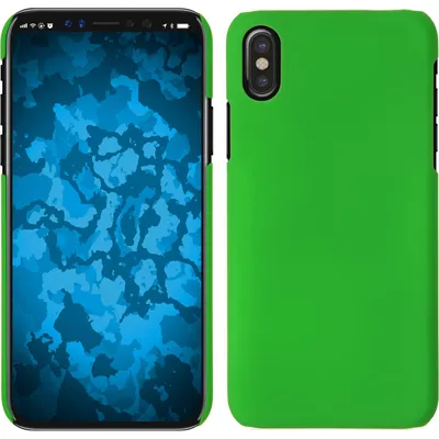 Produktbild von PhoneNatic Case kompatibel mit Apple iPhone X / XS - Hülle grün gummiert Hard-case Cover