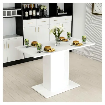 Produktbild von Esstisch Galten Küchentisch Esszimmertisch Weiß Säulentisch rechteckig 75 x 120 x 60 cm für 4 Personen
