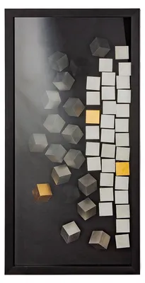 Immagine prodotto di Gilde Bild, rettangolare, linea "Cubes", vetro, plastica, nero, argento, confezione da 1, lunghezza 7,5 cm, larghezza 40 cm, altezza 80 cm. Codice prodotto: 81265. Codice a barre: 4063387812655