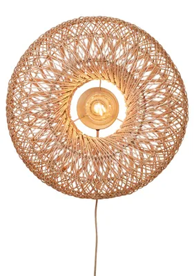 Produktbild von GOOD&MOJO Wandlampe Arizona rattan/Schirm ø50x23cm S Burgund