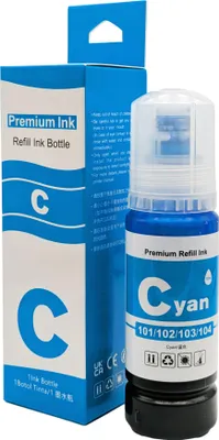 Produktbild von Kompatibler Nachfülltinte für EcoTank L11050 L1210 L3110 L3150 L3210 ersetzt 103 Cyan - ca. 7500 Seiten