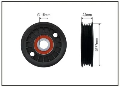 Produktbild von CAFFARO 81-98 Spannrolle Keilrippenriemen 77mm für AUDI A4 Limousine (8D2, B5) A4 Avant (8D5, B5) A6 Avant (4B5, C5) A6 Limousine (4B2, C5) für VW