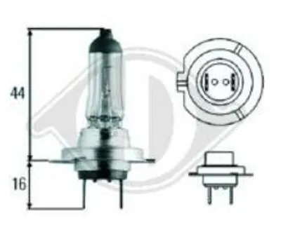 Produktbild von 1x DIEDERICHS H7 Glühlampe Fernlicht 12V 55W 4000K PX26d Halogen LID10018
