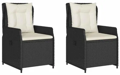 Immagine prodotto di vidaXL Poltrona da giardino 2 pz. Regolabile in Poly Rattan nero