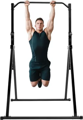 Obrázok produktu pre Optrekacia tyč – stojaca – posilňovacia stanica – fitness pre domáce použitie – nastaviteľná výška – nosnosť 200 kg – čierna