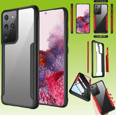 Produktbild von Für Samsung Galaxy S21 Ultra Hybrid Iron Man Schwarz Handy Tasche Etuis Hülle