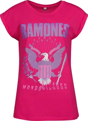 Produktbild von Ramones T-Shirt Damen Eagle Crystals pink S