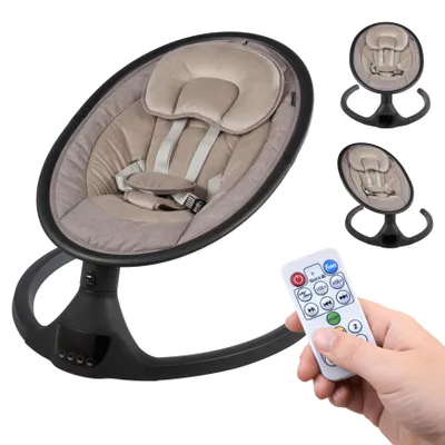 LIONELO Iris Elektrische Babywipstoel tot 9 kg | 360° Draaibare Zitting | 5 Schommelstanden & 3 Ligposities | 12 Melodieën | Stil Motor | Afneembare Bekleding | Veilig 5-punts Harnas | Grijs LIONELO Iris Elektrische Babywipstoel tot 9 kg | 360° Draaibare Zitting | 5 Schommelstanden & 3 Ligposities | 12 Melodieën | Stil Motor | Afneembare Bekleding | Veilig 5-punts Harnas | Grijs