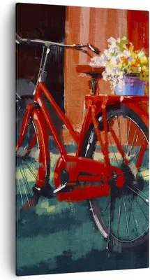 Produktbild von Bild auf Leinwand - Leinwandbild - Fahrrad Blumen - 55x100cm - Wand Bild - Wanddeko - Wandbilder - Leinwanddruck - Bilder - Kunstdruck - Wanddekoration - Leinwand bilder - Wandkunst - PA55x100-3712
