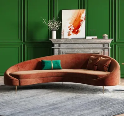 Produktbild von Ecksofa 3 Sitzer Polster Samt Modern Relax Sitz Luxus Möbel Wohnlandschaft Eck