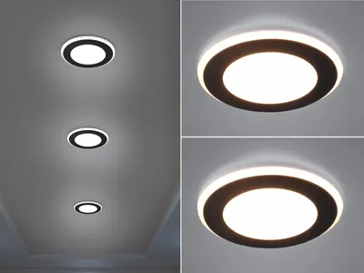 Produktbild von LED Decken Einbauleuchten Set Schwarz Einbaustrahler Ø 14,8cm Flurbeleuchtung