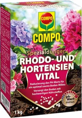Produktbild von Spezialdünger COMPO Vital für Hortensien u. Rhododendren 1 kg, pH Wert minus