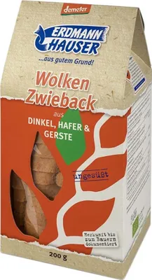 Produktbild von Erdmannhauser ErdmannHAUSER demeter Wolken Zwieback aus Dinkel Hafer & Gerste -- 200g