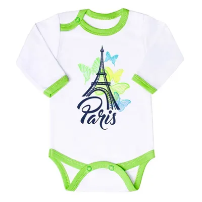 Obrázok produktu pre Dojčenské body s dlhým rukávom New Baby Towns zelené, vel. 68 (4-6m)