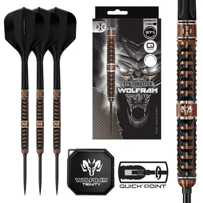 Immagine prodotto di Set di freccette Wolfram Trinity con punta in acciaio al tungsteno, 97%