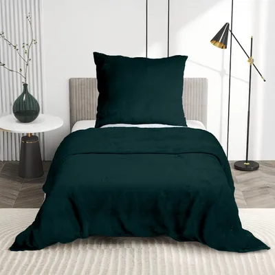 Produktbild von Luxus Flanell Bettwäsche Plüsch Warm Kuschelig Teddy Reißverschluss 135x200 155x220 200x200 200x220, Größe:155 x 220 cm, Farbe:Dunkelgrün