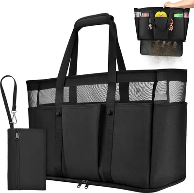 Produktbild von VOBUKE Strandtasche XXL Wasserdicht Schwimmbadtasche 45L Strandtasche Mesh Beach Bag Damen Herren-Familie-Sommer-Gym