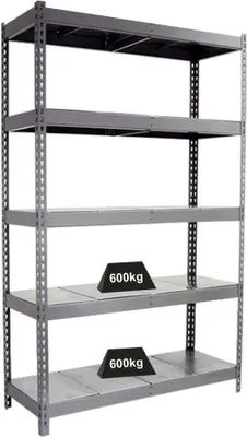 Produktbild von Schwerlastregal METAL BEAST FIVE | HxBxT 200x180x45cm | Fachlast 600kg | Grau