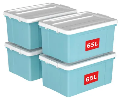 Produktbild von Cetomo 65L*4 Aufbewahrungsboxen, Aufbewahrungsbox mit Rollen & Deckel, Organizer