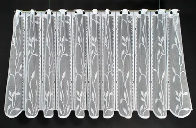 Produktbild von Gardinen Kranzusch Scheibengardine Raffrollo Blätterranke 60x145 cm H/B Weiß Bistrogardine Vorhang Küche 1er Pack