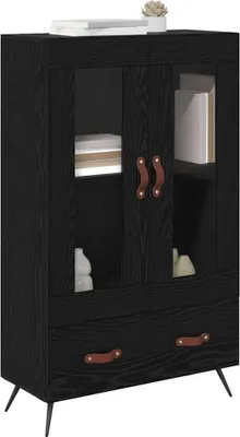 Obrázok produktu pre vidaXL Highboard čierny dubový vzhľad 69,5 x 31 x 115 cm