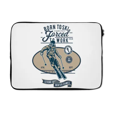 Produktbild von MuchoWow® Laptop Hülle 14 ZollSkianzug - Vintage - Zitate Laptoptasche - Laptoptasche - Stoßsicher - Schutzhaube