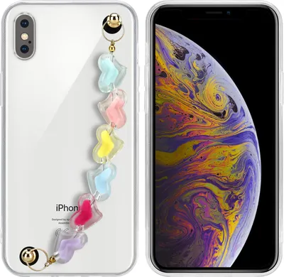 Produktbild von Cadorabo Hülle für Apple iPhone XS MAX Schutz Hülle in Transparent Handyhülle TPU Etui Cover Handgelenk Kette