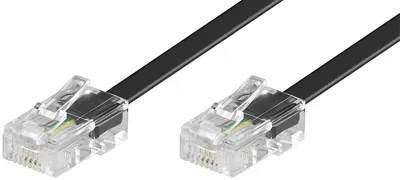 Immagine prodotto di 10x Goobay 50255 Cavo di collegamento modulare ISDN, 3 m, nero - Conduttore in alluminio rivestito di rame (CCA), connettore RJ45 (8P4C) > Connettore RJ45 (8P4C)