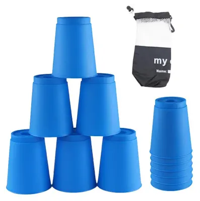 Immagine prodotto di Bicchieri sportivi impilabili, set da 12 pezzi, colorati, ideali per allenamento e gioco