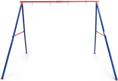 Produktbild von GOPLUS Schaukelgestell, Schaukelgerüst Outdoor aus Metall bis 250kg belastbar, Kinder Schaukelgestell mit Fußkappe & Karabiner, Gartenschaukel Gestell für Nestschaukel & Netzschaukel