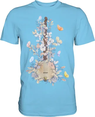 Produktbild von Banjo Frauen Blumen Schmetterling T-Shirt – Sky Blue / S