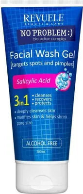 Zdjęcie produktu dla Revuele  No Problem 3 w 1 – żel myjący z kwasem salicylowym  200 ml