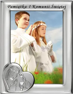 Image de CADRE D'IMAGE EN ARGENT POUR UNE FILLE, SOUVENIR DE PREMIÈRE COMMUNION, 13 x 17 cm