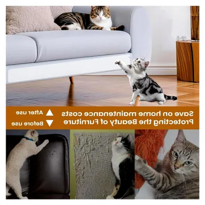 Produktbild von Kratzschutz für Möbel | Kratzfeste Sofafolie für Katzen, Selbstklebende Schutzfolie für Ecken - Für Stuhl, Sofa, Tisch, Boden und Bett