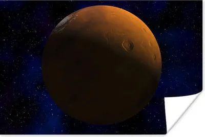 Produktbild von MuchoWow® Poster Mars vor einem dunklen Hintergrund 120x80 cm - Bilder