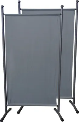 Produktbild von 2 Stück Paravent 180 x 78 cm Grau - Raumteiler Stellwand Blickdicht Innen & Außen - Garten & Balkon Sichtschutz Trennwand