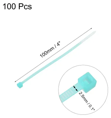 Produktbild von 100 Stš¹ck Markierung Kabelbinder Himmelblau 100mmx2.5mm Selbstsichernde Kabelbinder Set Best?ndige Kabelbinder Wiederverschlie?bar Kabel Organizer fš¹r Kabel Management & Schutz
