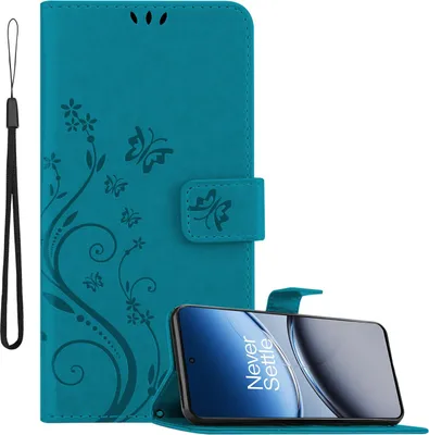 Immagine prodotto di Cadorabo cover per OnePlus Nord 4 cover in FLORAL BLUE Cover protettiva in design floreale con chiusura magnetica, funzione stand e slot per carte Book Case Cover