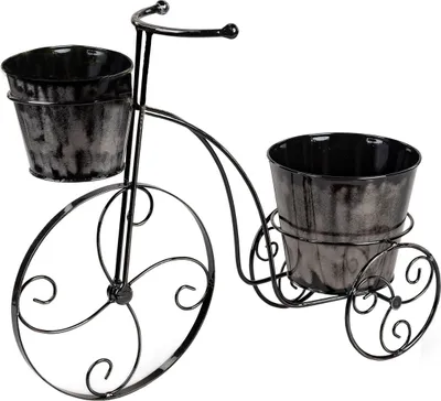 Produktbild von Deko Metall Fahrrad Pflanz Korb Blumen Pflanzgefäß Topf Garten Skulptur Figur